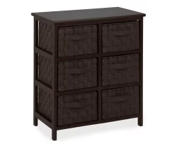 Black 6-Drawer Woven Strap Chest -Deco Haven Shop 810539930 3
