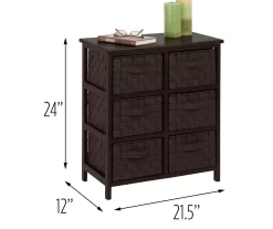 Black 6-Drawer Woven Strap Chest -Deco Haven Shop 810539930 4