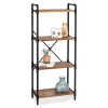 Black Industrial 4-Tier Bookshelf