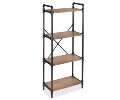 Black Industrial 4-Tier Bookshelf -Deco Haven Shop 810539935 3