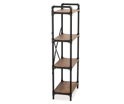 Black Industrial 4-Tier Bookshelf -Deco Haven Shop 810539935 4