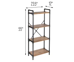 Black Industrial 4-Tier Bookshelf -Deco Haven Shop 810539935 5