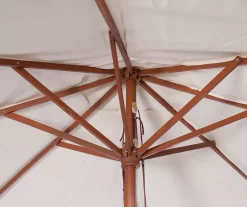 9' Natural Wood Market Patio Umbrella -Deco Haven Shop 810540703 3
