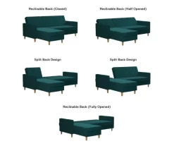 CosmoLiving Liberty Green Velvet Sectional Storage Futon 11 CosmoLiving Liberty Green Velvet Sectional Storage Futon -Deco Haven Shop 810541026 6