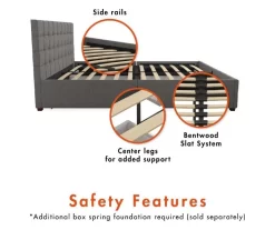 CosmoLiving Elizabeth Gray Linen Storage Bed -Deco Haven Shop 810541043 4