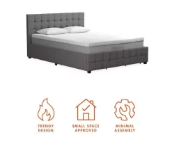 CosmoLiving Elizabeth Gray Linen Storage Bed -Deco Haven Shop 810541043 6