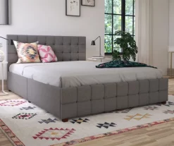 CosmoLiving Elizabeth Gray Linen Storage Bed -Deco Haven Shop 810541044 2