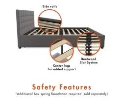 CosmoLiving Elizabeth Gray Linen Storage Bed -Deco Haven Shop 810541044 4