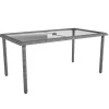 Lakewood Ranch Gray Glass & Wicker Patio Dining Table