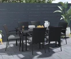 COSCO Lakewood Ranch Black Cushioned Wicker Patio Dining Chairs, 6-Pack -Deco Haven Shop 810541484 4