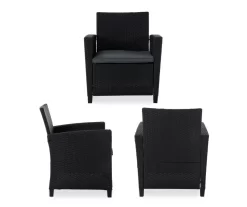 COSCO Malmo Black 4-Piece Wicker Cushioned Patio Furniture Set -Deco Haven Shop 810541489 3