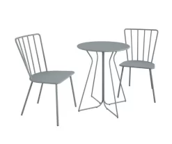 Heidi Light Gray 3-Piece Bistro Patio Furniture Set -Deco Haven Shop 810541505 4