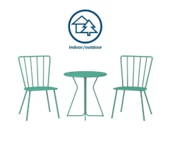 Heidi Turquoise 3-Piece Bistro Patio Furniture Set -Deco Haven Shop 810541506 4