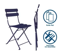 COSCO Outdoor Living Navy 3-Piece Folding Patio Seating Set -Deco Haven Shop 810541509 4