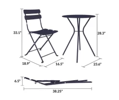 COSCO Outdoor Living Navy 3-Piece Folding Patio Seating Set -Deco Haven Shop 810541509 6