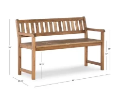 Flint Acorn Wood Patio Bench -Deco Haven Shop 810541695 A8