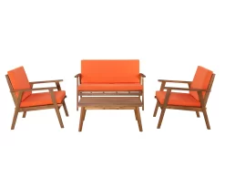 Acacia 4-Piece Cushioned Patio Chat Set -Deco Haven Shop 810541711 2