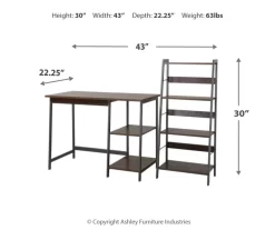 Soho 2-Piece Wooden Desk & Bookcase Set -Deco Haven Shop 810542289 3