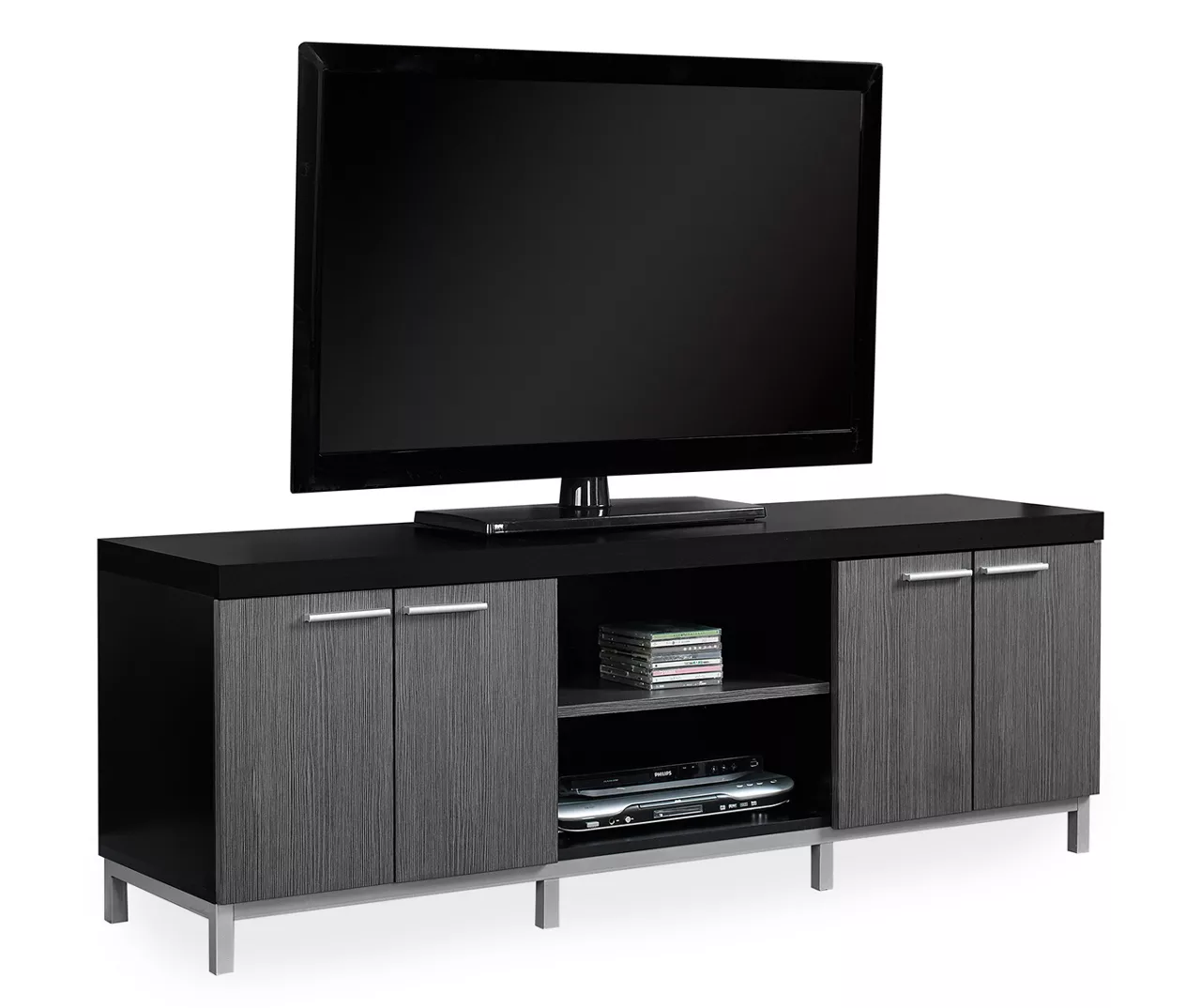 60" Black & Gray TV Stand 1 60" Black & Gray TV Stand