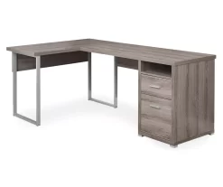 Monarch Metal 2-Drawer L-Shaped Computer Desk -Deco Haven Shop 810542429 2