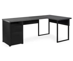 Monarch Metal 2-Drawer L-Shaped Computer Desk -Deco Haven Shop 810542430 2
