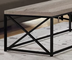 Taupe Reclaimed Wood Look Coffee Table -Deco Haven Shop 810542470 3