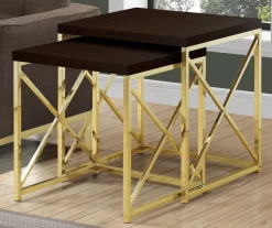 Monarch 2-Piece Nesting Accent Table Set 22 Monarch 2-Piece Nesting Accent Table Set -Deco Haven Shop 810542486 1
