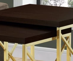Monarch 2-Piece Nesting Accent Table Set 32 Monarch 2-Piece Nesting Accent Table Set -Deco Haven Shop 810542486 3