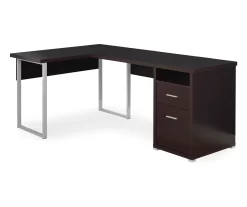 Monarch Metal 2-Drawer L-Shaped Computer Desk -Deco Haven Shop 810542511 2