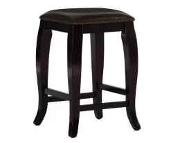Dallas Wenge Brown Square Top Wood Nailhead Counter Stool