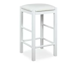 Bay Faux Leather & Wood Counter Stools, 2-Pack