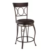 Memphis Black Metal & Brown Faux Leather Circle Back Counter Stool
