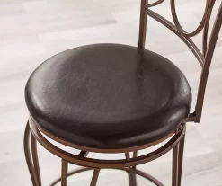 Memphis Black Metal & Brown Faux Leather Circle Back Counter Stool -Deco Haven Shop 810543053 A0 10