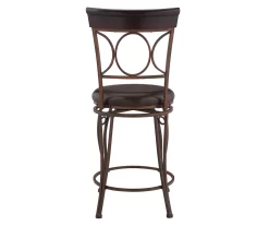 Memphis Black Metal & Brown Faux Leather Circle Back Counter Stool -Deco Haven Shop 810543053 A2 5