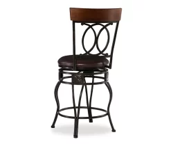 Kelley Brown & Matte Bronze Metal Ox Back Swivel Bar Stool 6 Kelley Brown & Matte Bronze Metal Ox Back Swivel Bar Stool -Deco Haven Shop 810543056 4