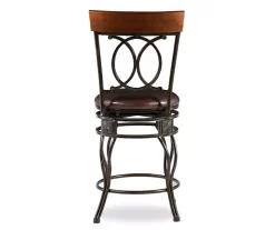 Kelley Brown & Matte Bronze Metal Ox Back Swivel Bar Stool 7 Kelley Brown & Matte Bronze Metal Ox Back Swivel Bar Stool -Deco Haven Shop 810543056 5