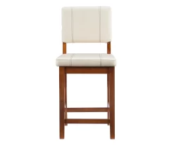 Jackson Cream Upholstered Wood Counter Stool -Deco Haven Shop 810543082 A0 2