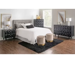 Urban Fresh Black & Gold 6-Drawer Textured Geometric Dresser 9 Urban Fresh Black & Gold 6-Drawer Textured Geometric Dresser -Deco Haven Shop 810543103 2