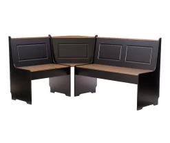 Atrium Black & Pecan 3-Piece Wooden Breakfast Nook Set -Deco Haven Shop 810543121 A0 3