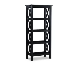 Richland Black 4-Shelf Bookcase