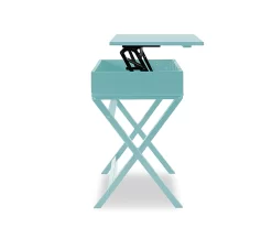 Kari Turquoise Lift-Top Campaign Desk -Deco Haven Shop 810543172 5