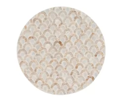 Globa Designs White & Gold Capiz Mosaic Beehive Accent Table -Deco Haven Shop 810543194 A4