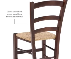 Bordeaux Walnut Handwoven Ladder Back Side Chairs, 2-Pack -Deco Haven Shop 810543200 A8 2