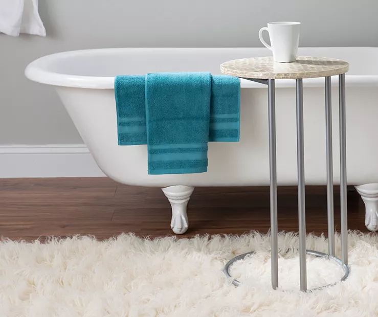 Global Designs Pewter Geometric Capiz Mosaic C Accent Table 2 Global Designs Pewter Geometric Capiz Mosaic C Accent Table - Image 2