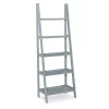 Boston Gray 5-Shelf Wooden Ladder Bookcase