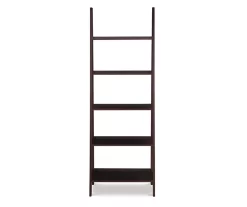 Boston Espresso 5-Shelf Wooden Ladder Bookcase -Deco Haven Shop 810543223 3