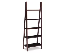 Boston Espresso 5-Shelf Wooden Ladder Bookcase -Deco Haven Shop 810543223 4