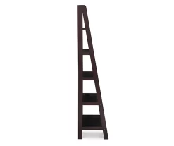 Boston Espresso 5-Shelf Wooden Ladder Bookcase -Deco Haven Shop 810543223 5