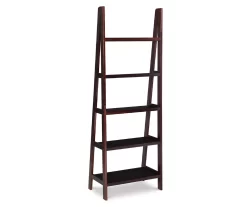 Boston Espresso 5-Shelf Wooden Ladder Bookcase -Deco Haven Shop 810543223 A0 1