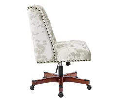 Austin Brown Linen Cow Print Office Chair -Deco Haven Shop 810543224 A2 3